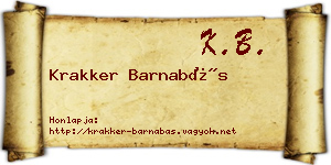 Krakker Barnabás névjegykártya