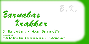 barnabas krakker business card